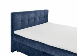 Bedbox Valetta 180x200cm - stof - blauw met opbergruimte