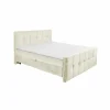 Bedbox Valetta 160x200cm - stof - crème met opbergruimte
