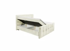 Bedbox Valetta 160x200cm - stof - crème met opbergruimte