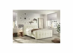 Bedbox Valetta 160x200cm - stof - crème met opbergruimte