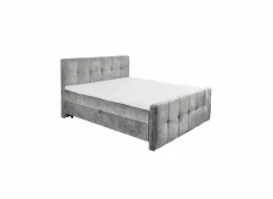 Bedbox Valetta 160x200cm - stof - grijs met opbergruimte