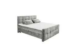 Bedbox Valetta 160x200cm - stof - grijs met opbergruimte