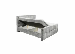 Bedbox Valetta 160x200cm - stof - grijs met opbergruimte