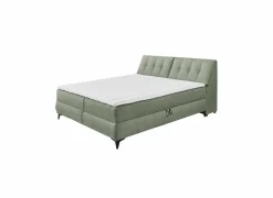 Bedbox 160x200cm - stof - olijf met opbergruimte