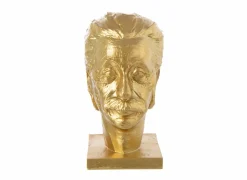 Beeldje Einstein 14,5x18x25,6cm - kalk - goud