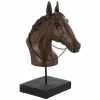 Beeldje Paard 42x12,5x29,5cm - polystone - donkerbruin