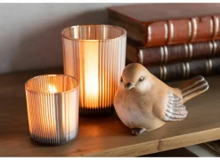 Beeldje Vogel H7,5cm - porselein - bruin