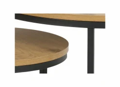 Bijzettafel Ø80cm - melamine - wild oak - set van 2