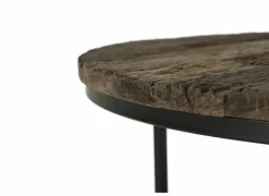 Bijzettafel Elunar Ø70cm - acacia massief - naturel - set van 3