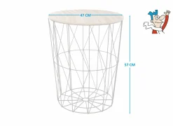 Bijzettafel Kumi Ø47cm - metaal - zwart & naturel