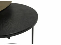 Bijzettafel Laggan Ø61/Ø43cm - aluminium & ijzer - zwart - set van 2