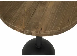 Bijzettafel Navarino Ø45cm - gerecycleerd den massief & ijzer - naturel/zwart
