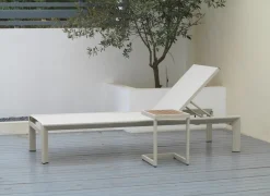 Bijzettafel Nirvana 40x32x45cm - aluminium/polywood - greige