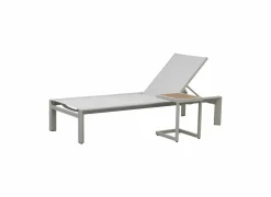 Bijzettafel Nirvana 40x32x45cm - aluminium/polywood - greige