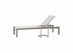 Bijzettafel Nirvana 40x32x45cm - aluminium/polywood - greige