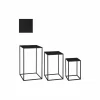 Bijzettafel Quinty 30x30cm - metaal - zwart - set van 3