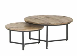 Bijzettafel Scrooge Ø90cm - hout massief - naturel