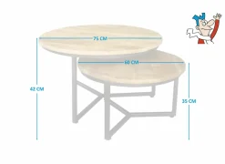 Bijzettafel Scrooge 75x75cm - metaal - naturel