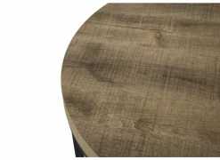 Bijzettafel SL2303  Ø76xH45,5cm/Ø56xH38,5cm - decor & metaal - tropix set van 2