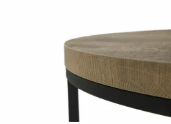 Bijzettafel SL2303  Ø76xH45,5cm/Ø56xH38,5cm - decor & metaal - tropix set van 2