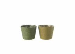 Bloempot H11cm - kunststof & papier - groen