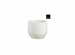 Bloempot Matteo H24cm - terracotta - wit