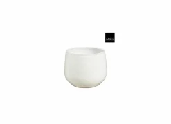 Bloempot Matteo H15cm - terracotta - wit