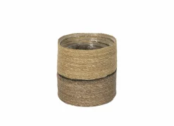 Bloempot Sade set van 3 - zeegras - naturel