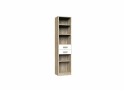 Boekenkast Cariba 48x40x197cm - melamine - sanremo & wit
