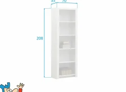 Boekenkast Elvis 70x36x210cm - decor - witte eik