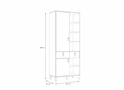 Boekenkast Lya 83x42x201cm - decor - cabezone oak & mauvella oak