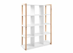 Boekenrek Denver 107x39x145cm - decor - wit & artisanale eik