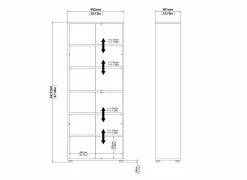 Boekenrek Prima 89x40x222cm - decor - eik