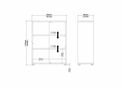 Boekenrek Prima 89x40x113cm - decor - wit