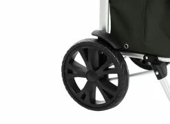 Boodschappentrolley 45,5x36,5x97,5cm - aluminium & polyester - groen