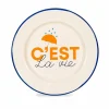 Bord C'est La Vie Ø25cm - stoneware - multicolor