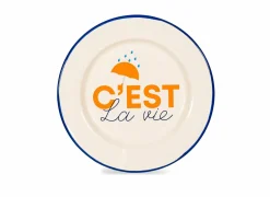 Bord C'est La Vie Ø25cm - stoneware - multicolor