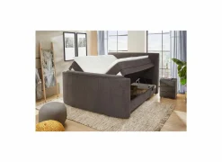 Boxspring Belair Max 180x200cm - stof - antraciet met tv-lift en opbergruimte