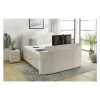 Boxspring Belair Mix 180x200cm - stof - beige met tv-lift en opbergruimte