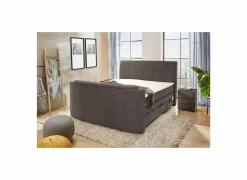 Boxspring Belair Normal 180x200cm - stof - antraciet met tv-lift en opbergruimte