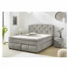 Boxspring Mila Max 180x200cm - stof - middengrijs