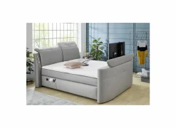 Boxspring Moviestar Max 180x200cm - stof - lichtgrijs met tv-lift