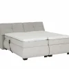 Boxspring Reynosa 180x200cm - stof - zilver met opbergruimte & elektrisch