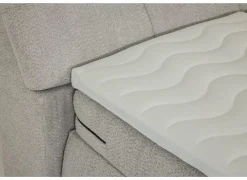 Boxspring Reynosa 180x200cm - stof - zilver met opbergruimte & elektrisch