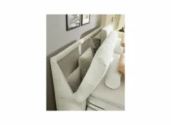 Boxspring Reynosa 180x200cm - stof - ivoor met opbergruimte & elektrisch