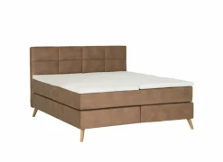 Boxspring Rist 180x200cm - lederlook - bruin