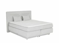 Boxspring Simone 180x200cm - stof - ecru met opbergruimte