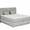 Boxspring Simone 180x200cm - stof - lichtgrijs met opbergruimte