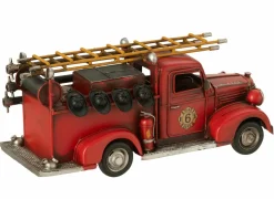 Brandweerwagen Antiek 31x12x14cm - metaal - rood