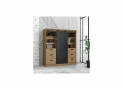 Buffetkast Kaszimiro 145cm - decor - waterford eik &  zwart